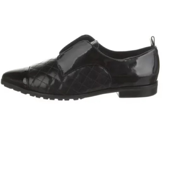 ALICE + OLIVIA women’s black Gia pointed toe slip on leather Oxford shoes - Picture 3 of 6